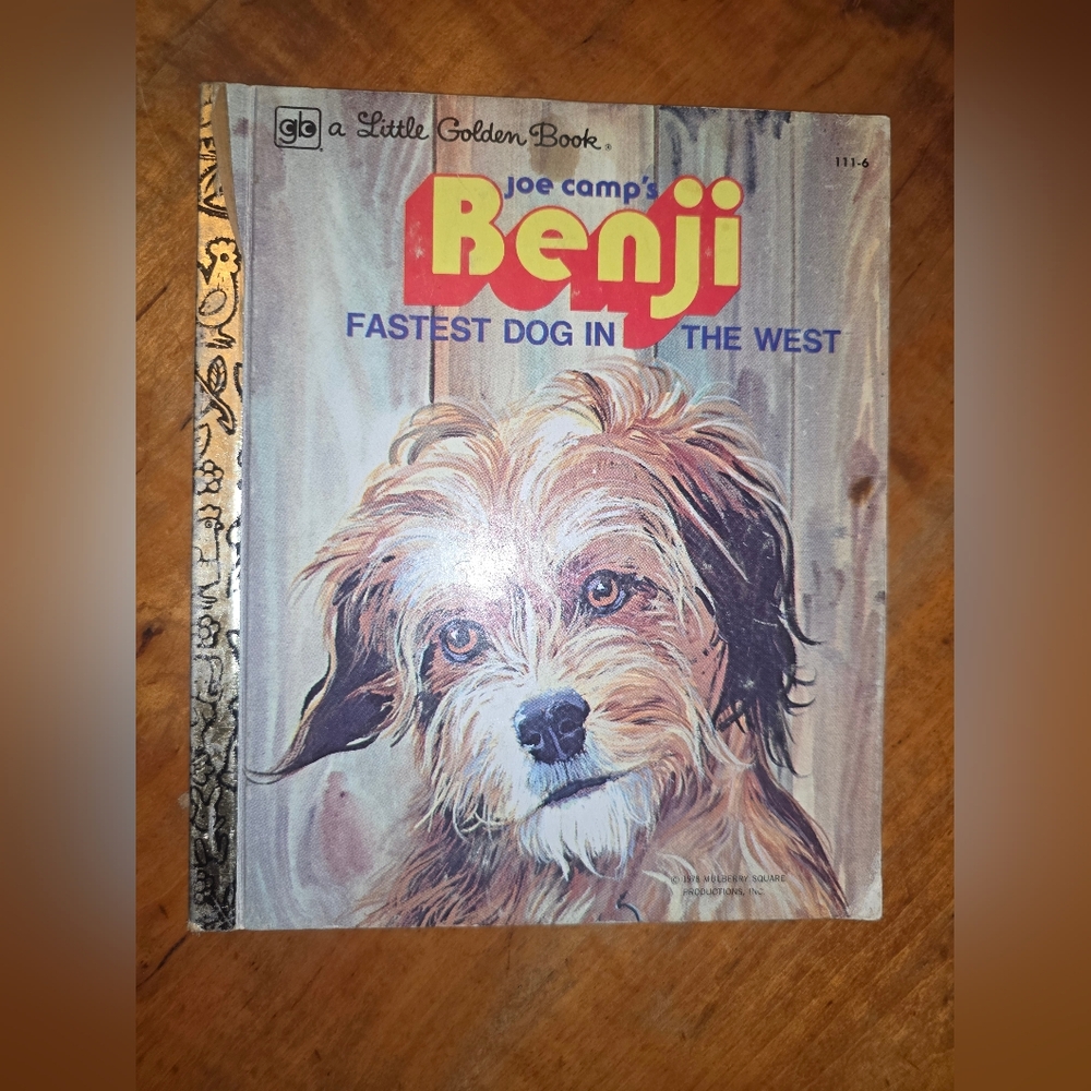Vintage A Little Golden Book Benji Fastest Dog In The West 111-36 .89 1979